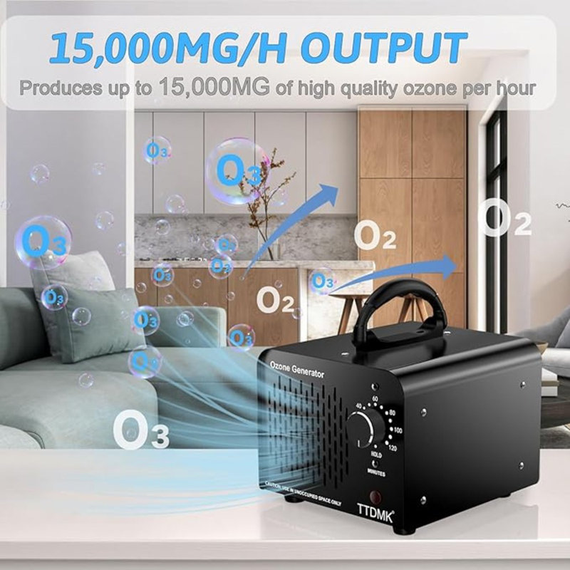 Invenitiah Ozone Generator 15 000Mg H Commercial Ozone Machine Odor Removal High Capacity Ozone Machine Home Ozone Generator For Car Home Smoke Pet Etc Black By TTDMK Wayfair